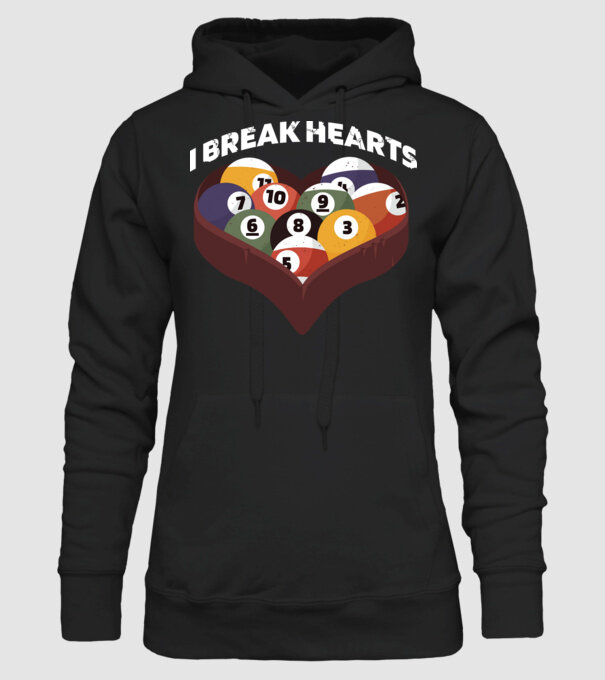 I break hearts - Biliard model negru pe tricou