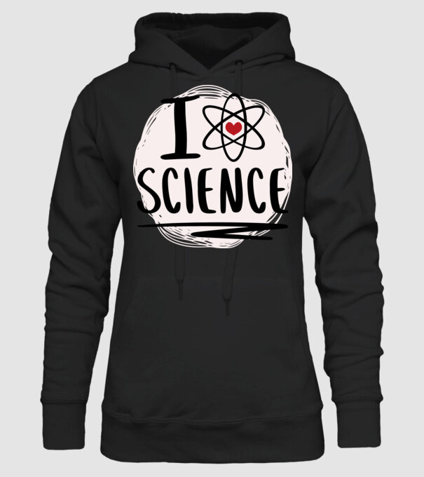 I Love Science știință model negru pe tricou