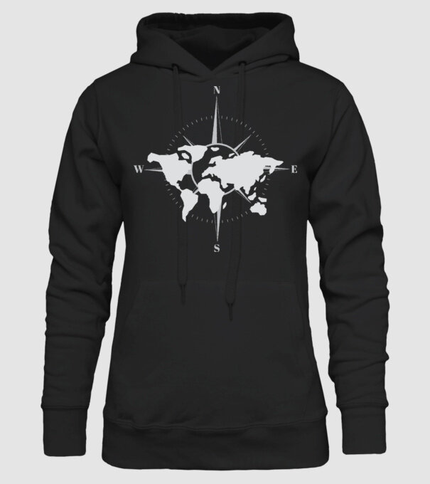 Busolă model negru pe tricou