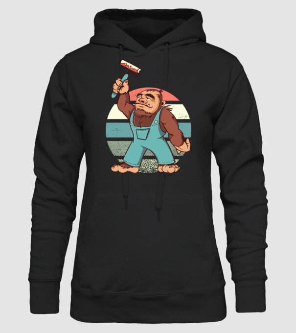Zugrav Yeti model negru pe tricou