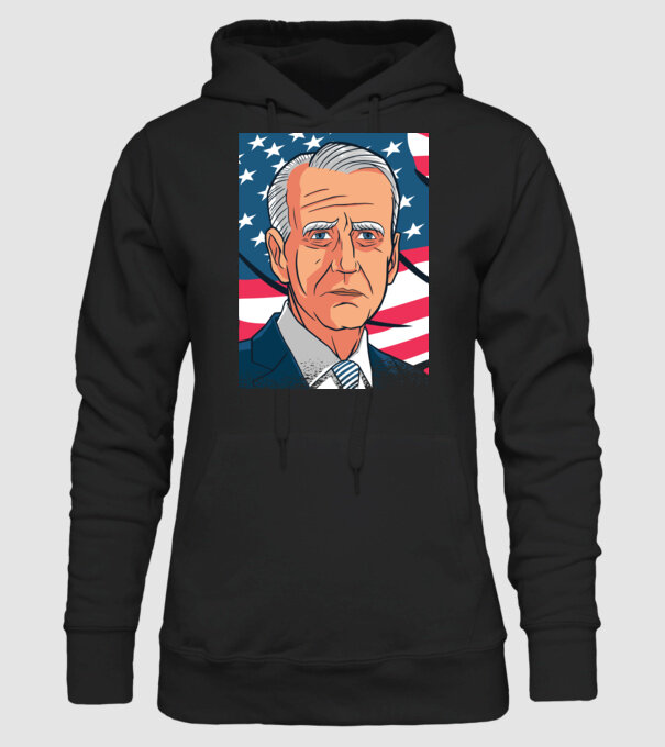 Joe Biden USA model negru pe tricou