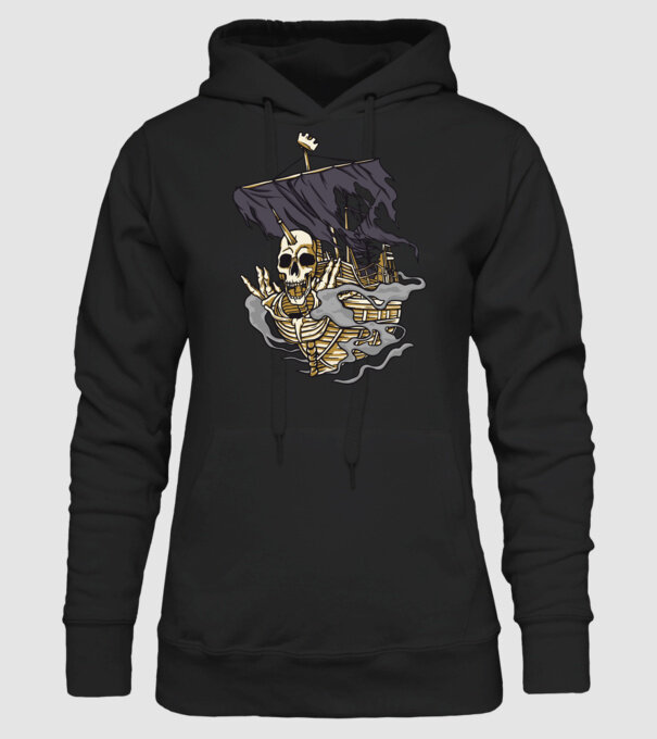 Nava piraților model negru pe tricou