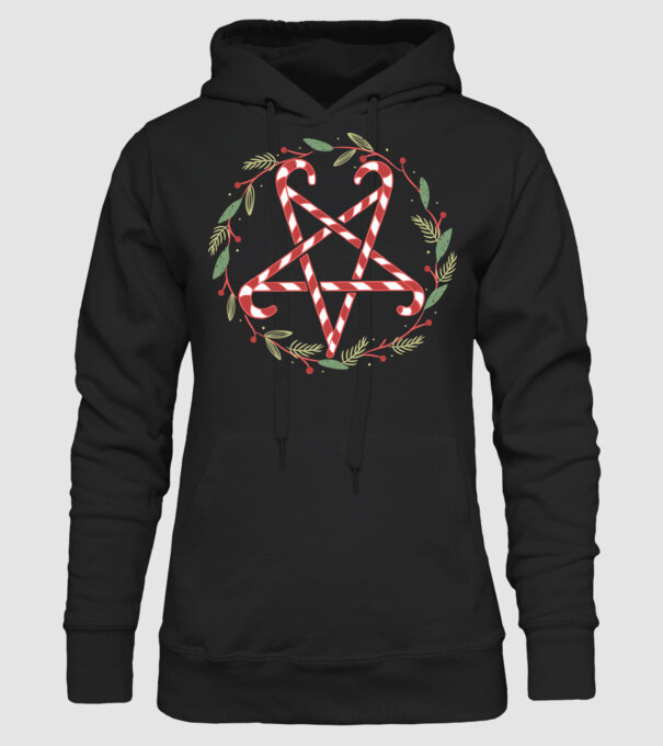 Pentagrama de Crăciun model negru pe tricou