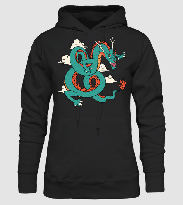 Dragon Chinez model negru pe tricou