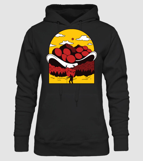 Excursie în munți model negru pe tricou