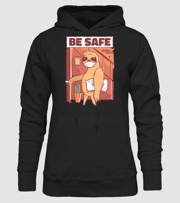 Leneș Be Safe model negru pe tricou