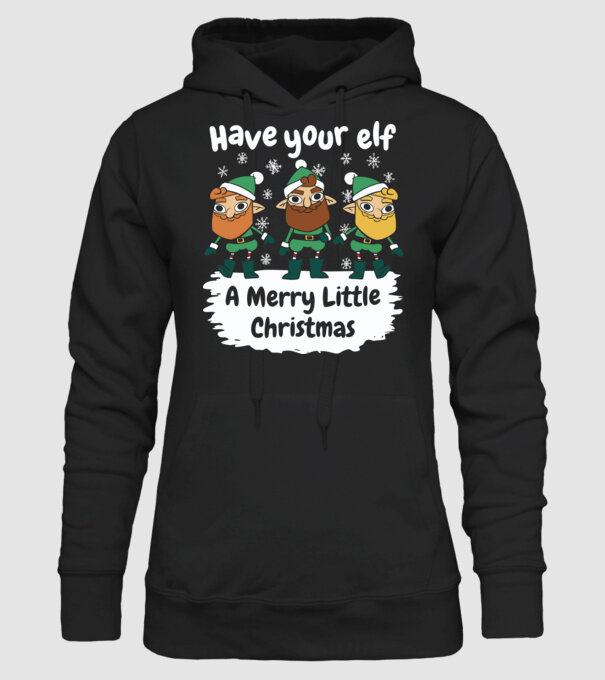 Să ai un Crăciun fericit de Elf model negru pe tricou