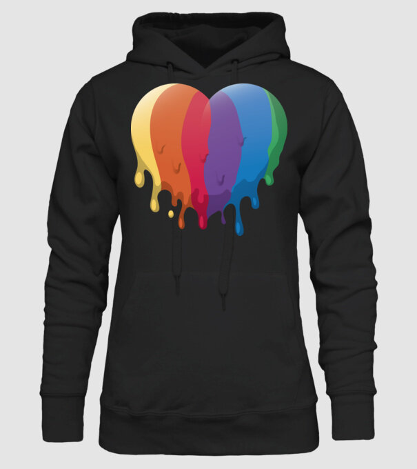 LGBTQ Inimă model negru pe tricou