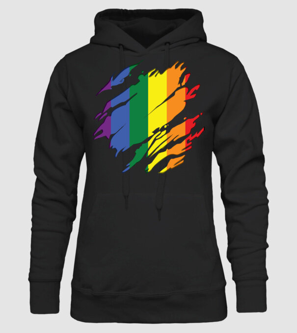 Steag LGBTQ model negru pe tricou