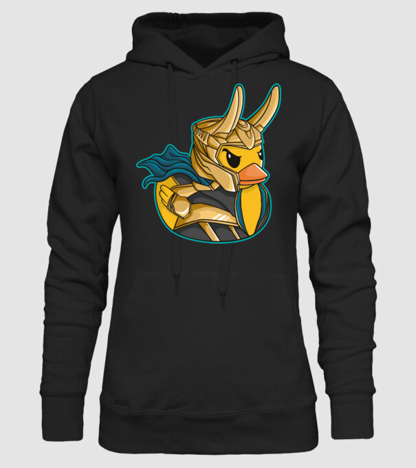 Rață Loki model negru pe tricou