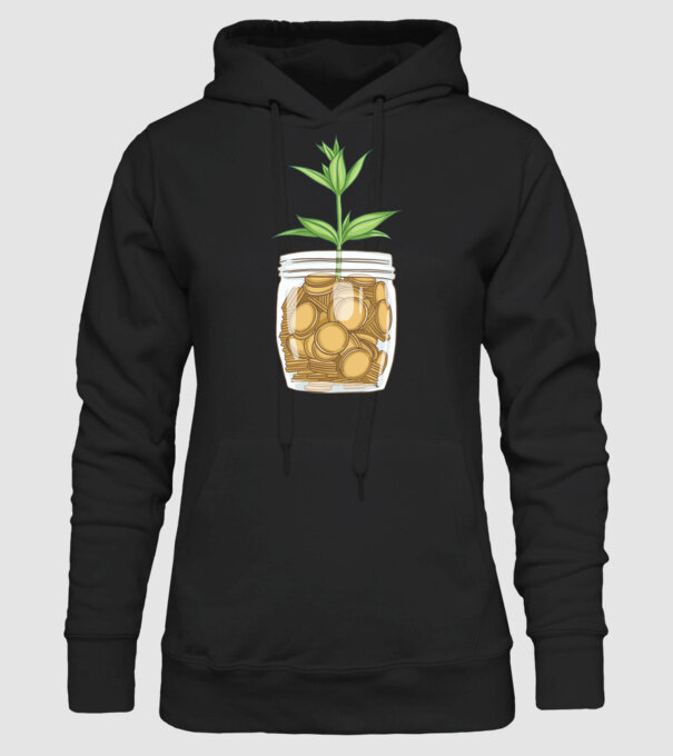Plantă pușculiță porcușor model negru pe tricou