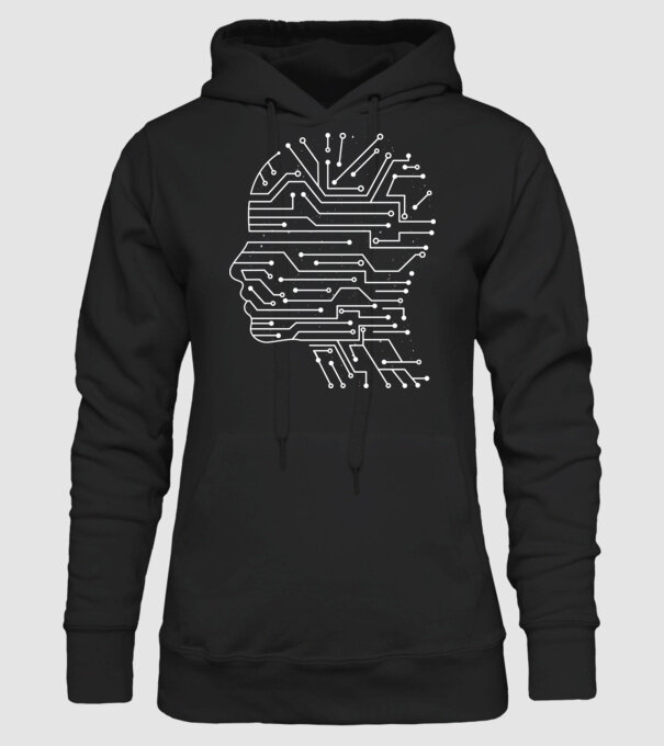 Inteligența artificială AI model negru pe tricou
