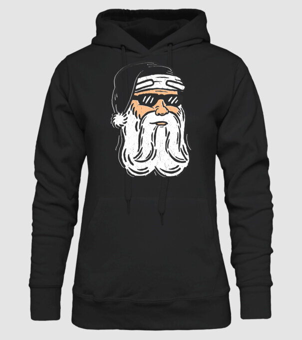 Cap Moș Crăciun model negru pe tricou