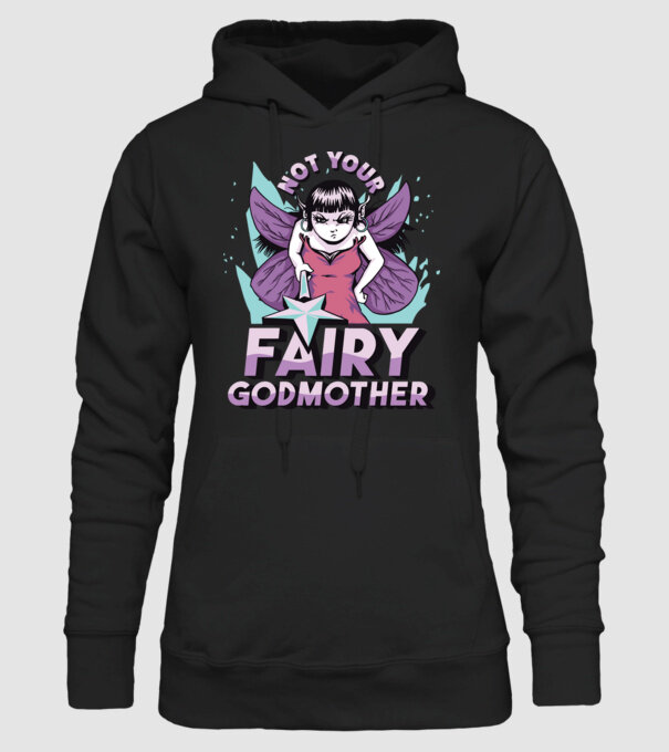 Not Your Fairy Godmother model negru pe tricou
