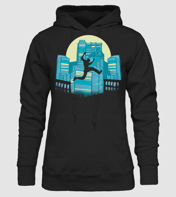 Parkour model negru pe tricou