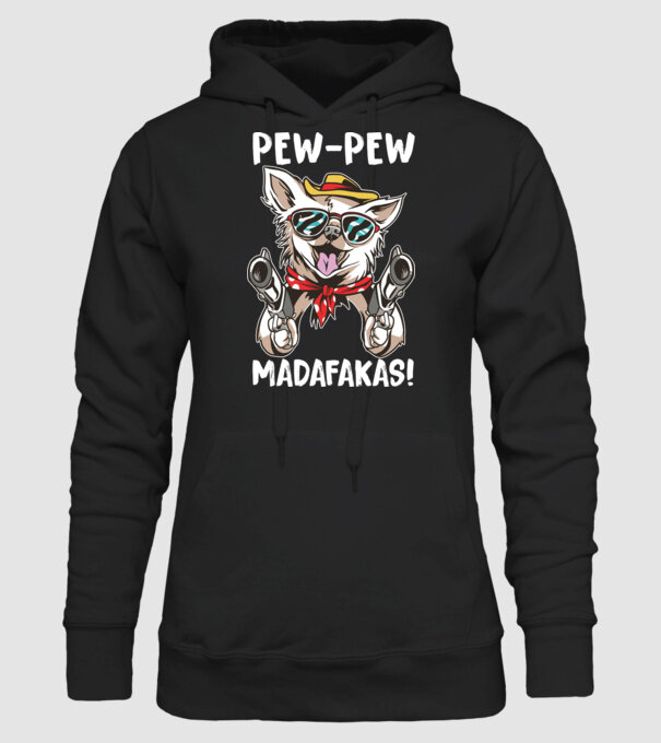Pew Pew Pew Madafakas Chivava model negru pe tricou