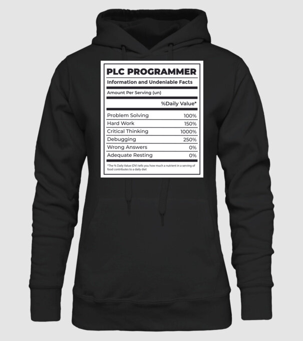 Programator PLC model negru pe tricou