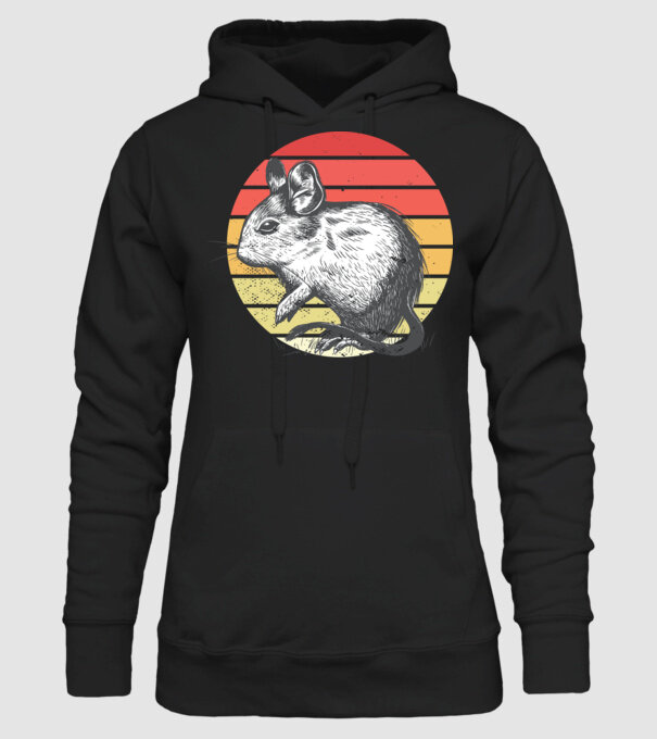 Retro Degu model negru pe tricou