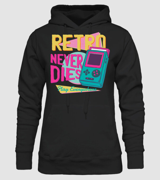 Retro Gameboy model negru pe tricou