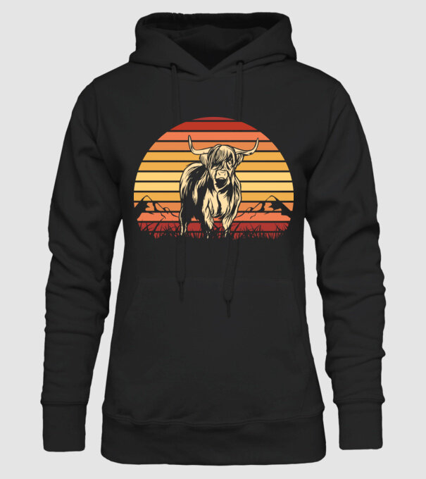 Vită Retro model negru pe tricou