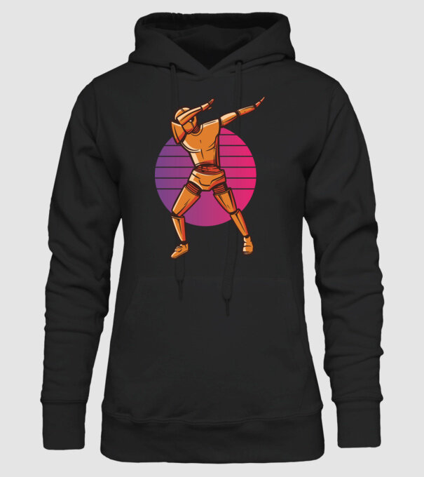 Robot DAB model negru pe tricou