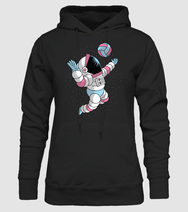 Astronaut voleibalist model negru pe tricou