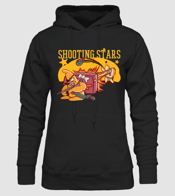 Shooting Stars model negru pe tricou