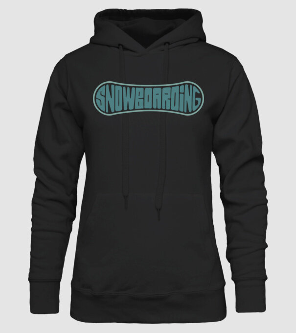 Snowboarding model negru pe tricou