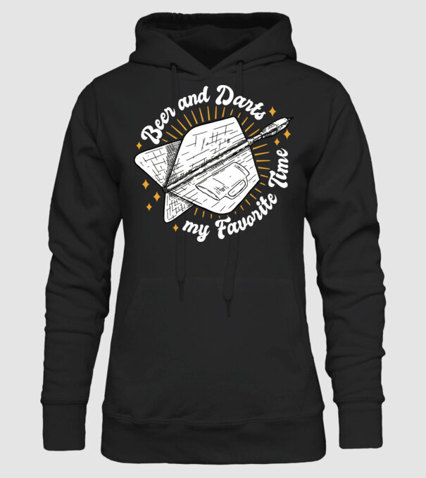 Bere și darts model negru pe tricou