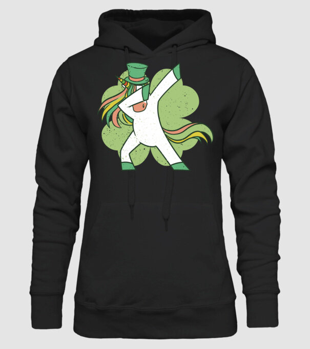 St Patrick Unicorn DAB model negru pe tricou