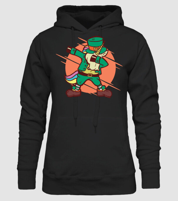 St Patrick Unicorn DAB model negru pe tricou