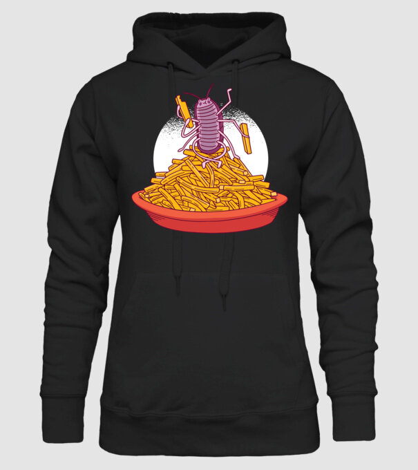 Insectă de Cartofi prăjiți model negru pe tricou