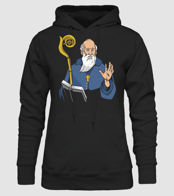 Sfântul Benedict model negru pe tricou