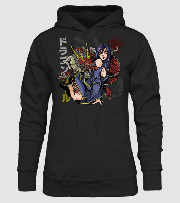 Dragon sexy Anime model negru pe tricou