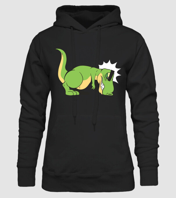 T-rex Push-up model negru pe tricou