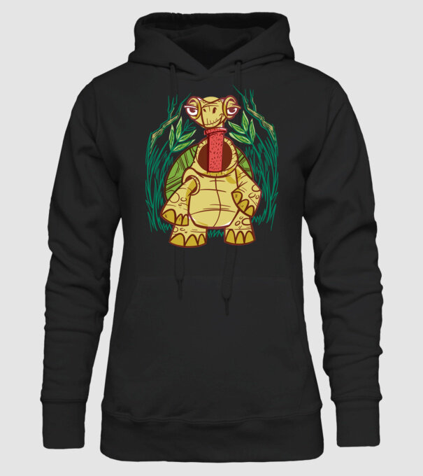 Gât Broască țestoasă model negru pe tricou