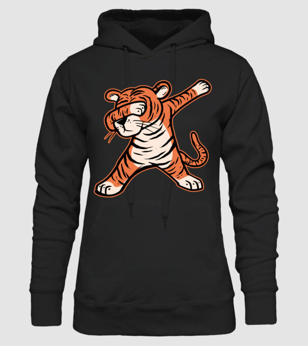 Tigru DAB model negru pe tricou