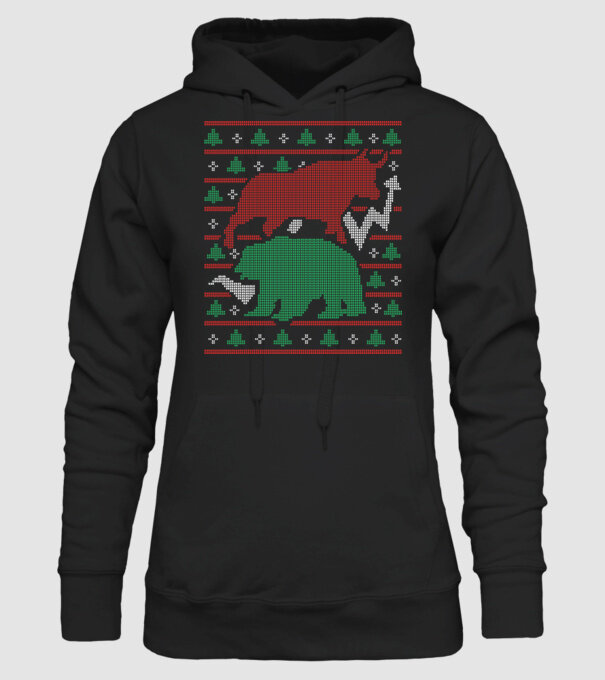 Pulover urât Bursa de valori model negru pe tricou