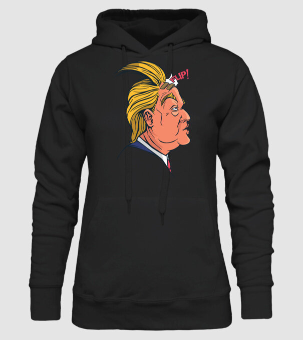 Trump Păr model negru pe tricou