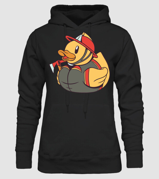 Rățușcă de cauciuc Pompier model negru pe tricou