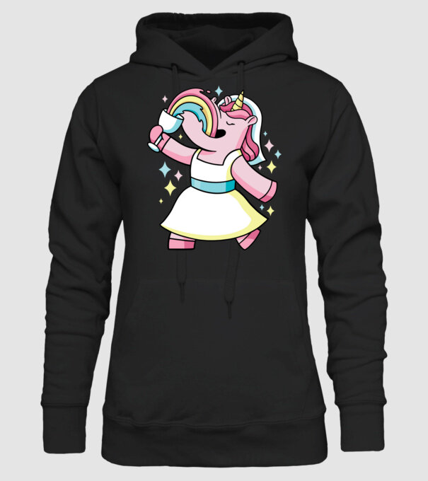 Unicorn Mireasă model negru pe tricou