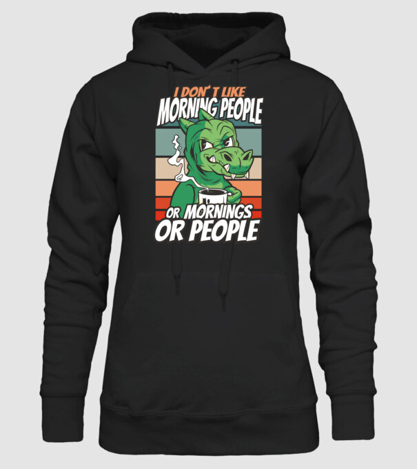 Urăsc diminețile și oamenii antisocial model negru pe tricou