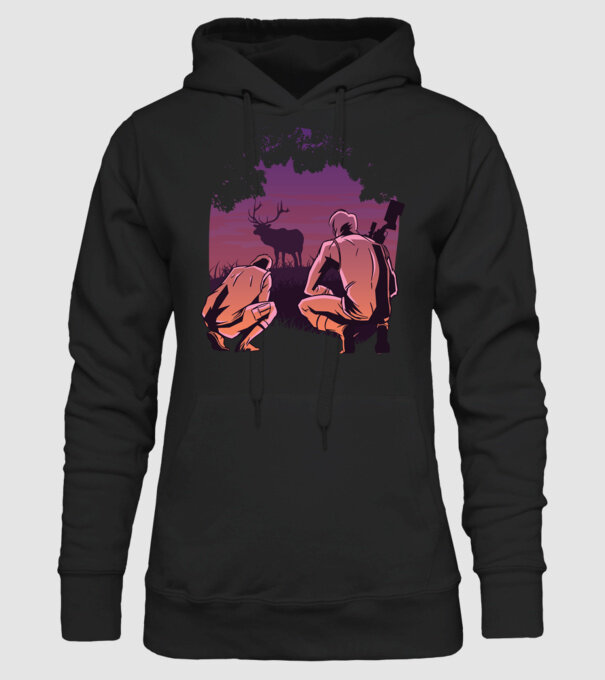 Vânătoare model negru pe tricou