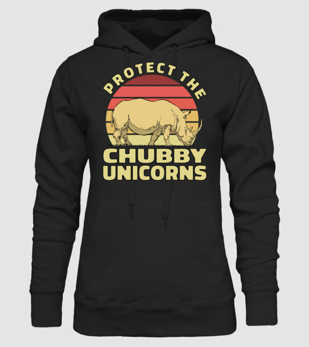 Protejați Unicornii - Rinocerii plinuți model negru pe tricou