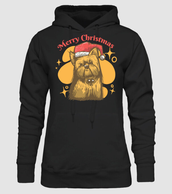 Crăciun Yorkie model negru pe tricou