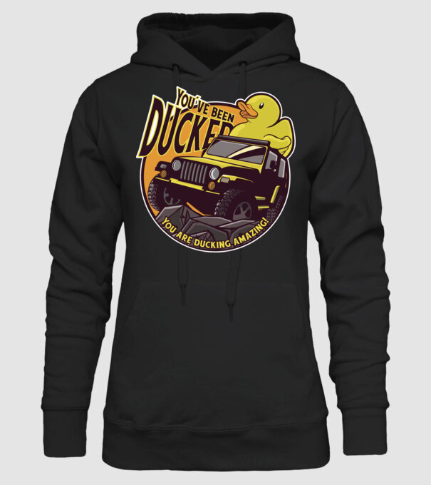 'You''ve been ducked - Off road SUV' model negru pe tricou