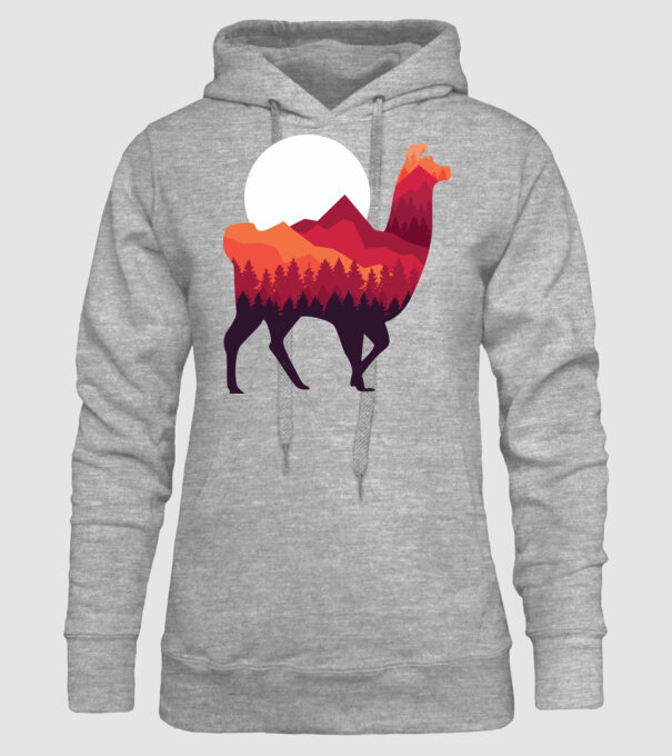 Pădure Alpaca model gri pe tricou