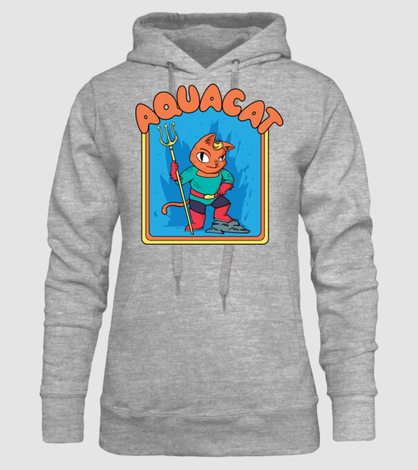 Aquacat model gri pe tricou