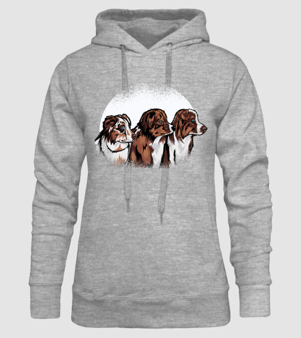 Câine ciobănesc Australian model gri pe tricou