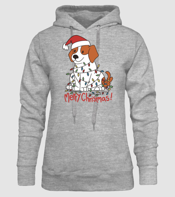 Beagle Crăciun Fericit! model gri pe tricou